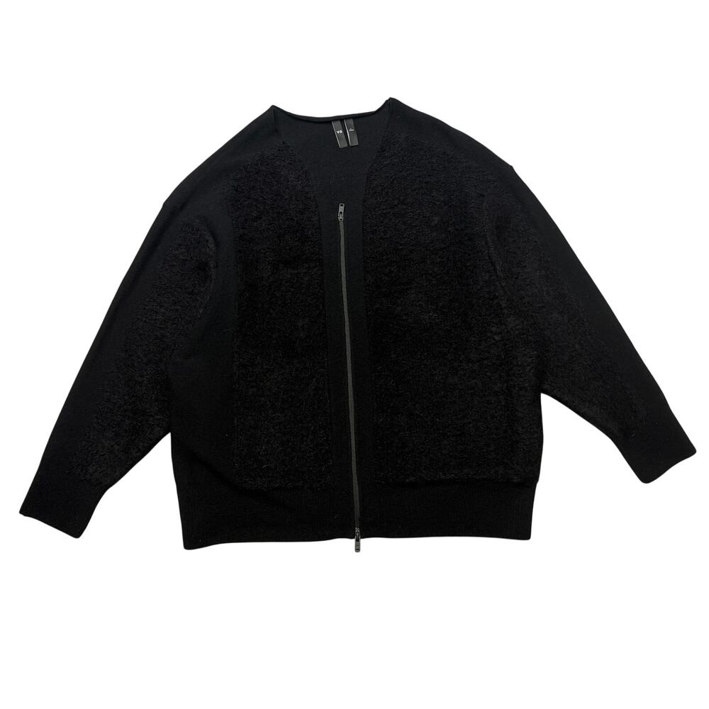 Y-3 Yohji Yamamoto Adidas Wool Mohair Knit Zip Sweater Men's Large Streetwear